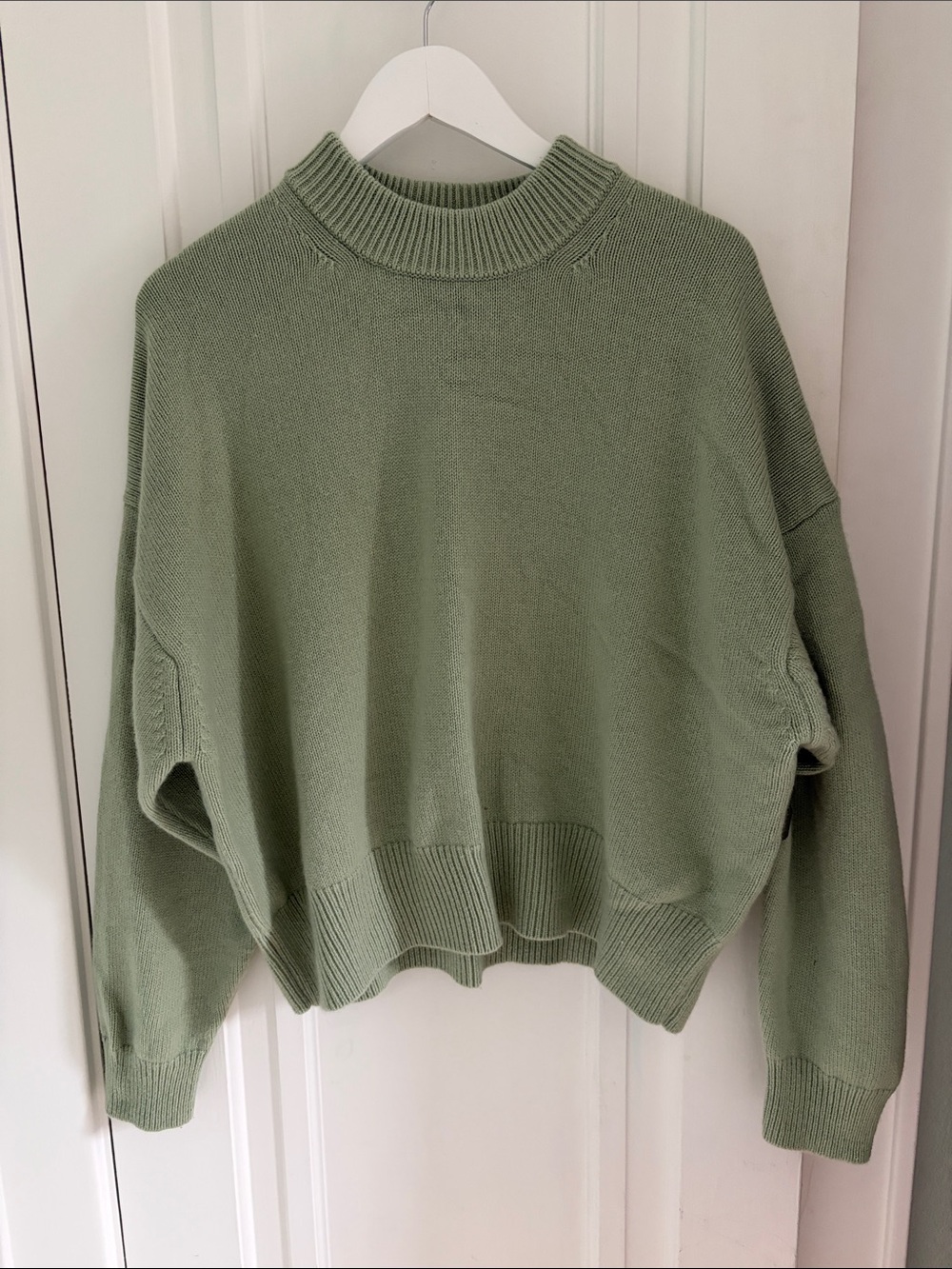 Madewell • Mint Wool/Cashmere Cropped Sweater (Size XL)